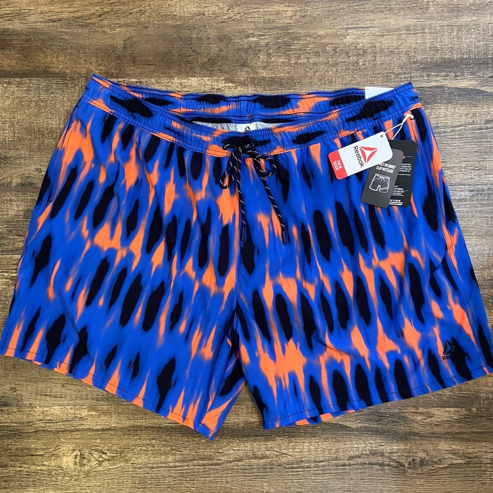 Reebok Swim Trunks Board Shorts NWT Men's XXL 2XL Beach Pool Knit Lined